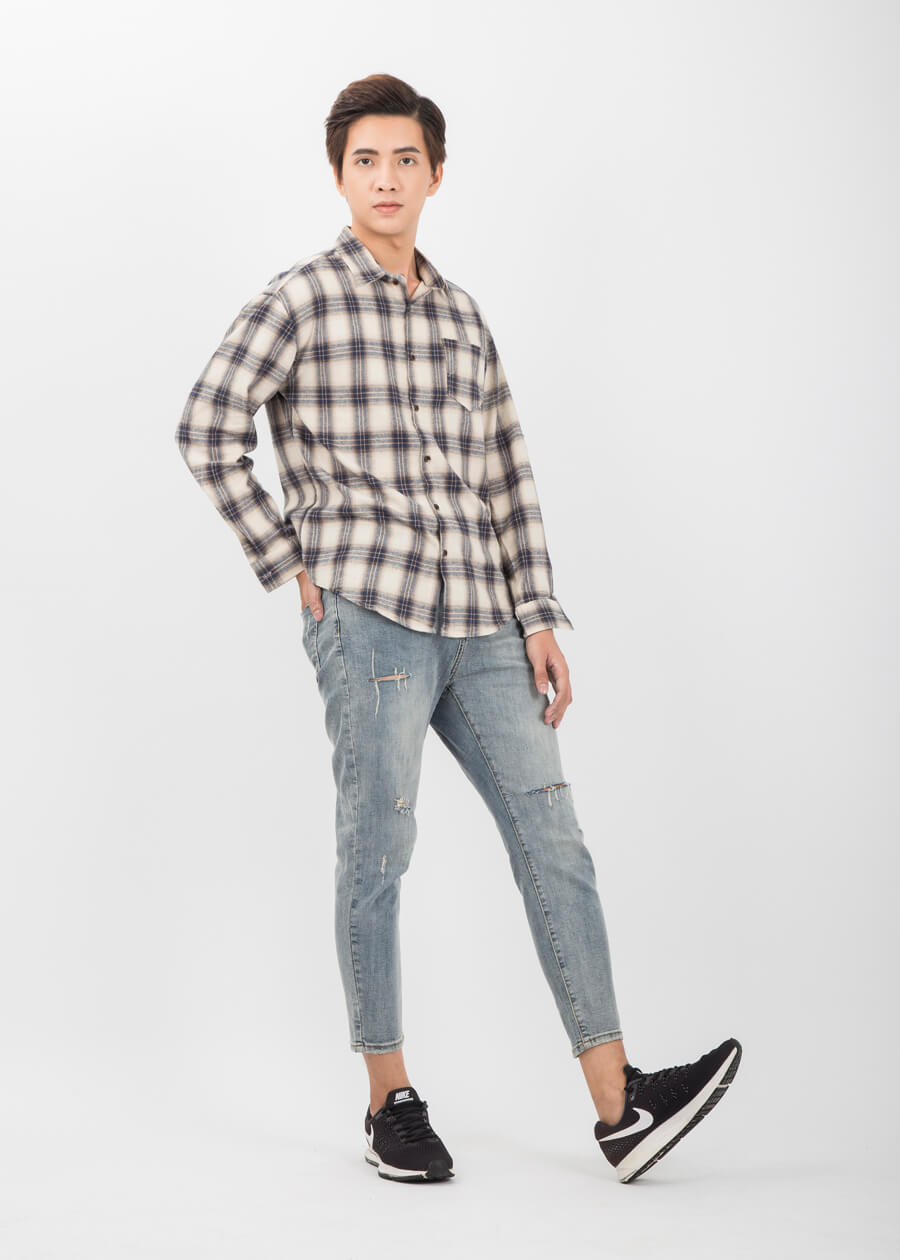 caro flannel shirt with long sleeves