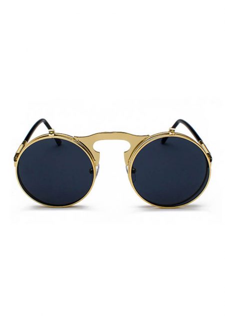 round frame black sunglasses sp